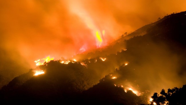 Kebakaran lahan di Los Angeles, California, AS terus meluas dan kini terancam diperparah dengan kemunculan pusaran api bak tornado atau 'firenado'.