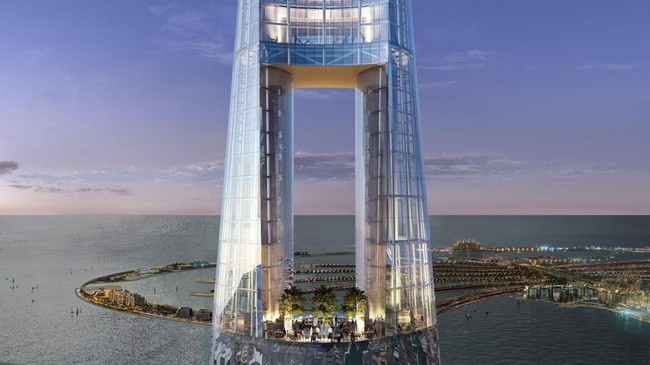 Uni Emirat Arab kembali menggegerkan dunia dengan rencana gila proyek arsitektur futuristik membangun surga pulau di atas langit.