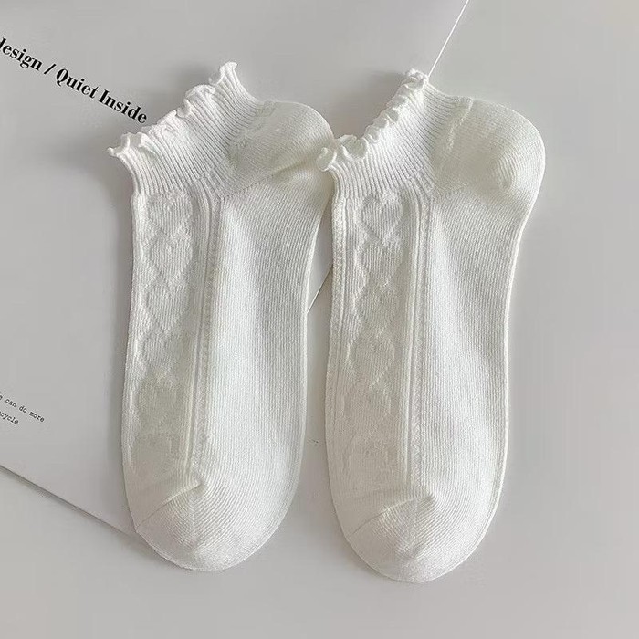 Hey Bliss Gabe Simple Korean Socks (White)