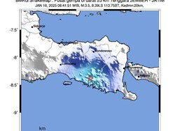 Gempa Darat M 3,5 Guncang Jember