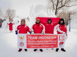 Keren! Seniman Bali Sabet Penghargaan Kompetisi Patung Salju di China