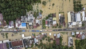 FOTO: Jalan Lintas Sumatera Lumpuh Imbas Banjir di Jambi