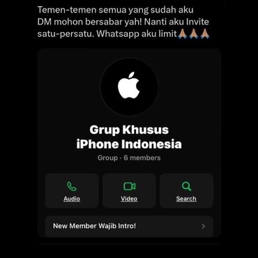Heboh Grup Chat Khusus Pengguna iPhone, Ada  HTM dan Syaratnya, Apa Saja?