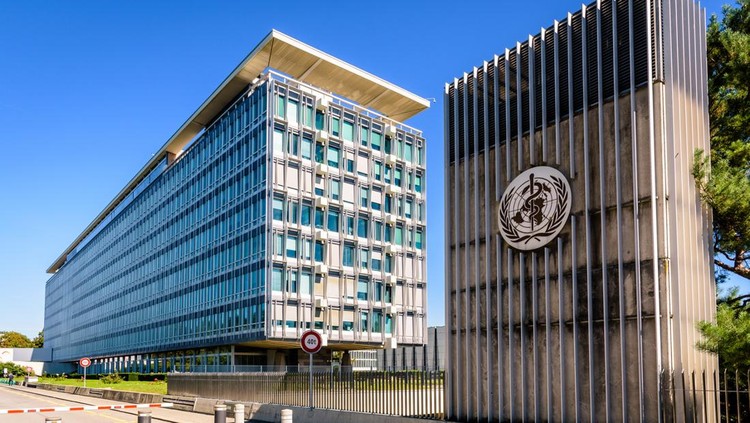 Geneva, Switzerland - September 3, 2020: General view of the World Health Organization (WHO) headquarters, a specialized agency of the United Nations responsible for international public health.