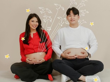 5 Potret Perjalanan Kehamilan hingga Melahirkan Putri Helmy Yahya yang Dinikahi Pria Korea