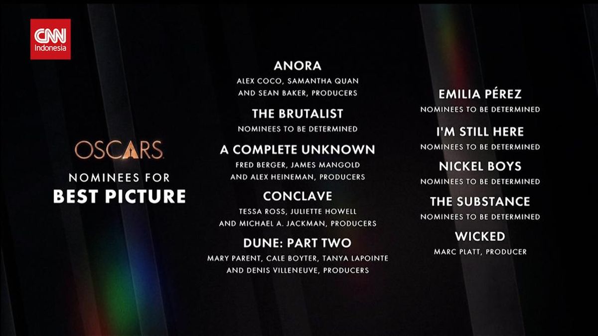 VIDEO: Daftar Nominasi Piala Oscar 2025, Best Actor dan Best Picture