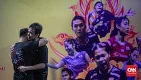 FOTO: Penghormatan untuk Ahsan/Hendra