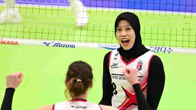 Bintang Red Sparks Megawati Hangestri Pertiwi memiliki rapor mengesankan saat melawan Hillstate dalam pertandingan Liga Voli Korea.