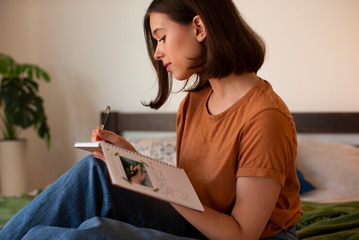 Perempuan melakukan journaling/Foto: freepik.com