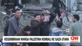 VIDEO: Kegembiraan Warga Palestina Kembali ke Gaza Utara
