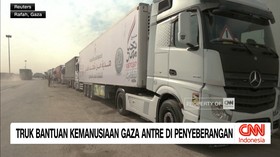 VIDEO: Truk Bantuan Kemanusiaan Gaza Antre di Penyeberangan
