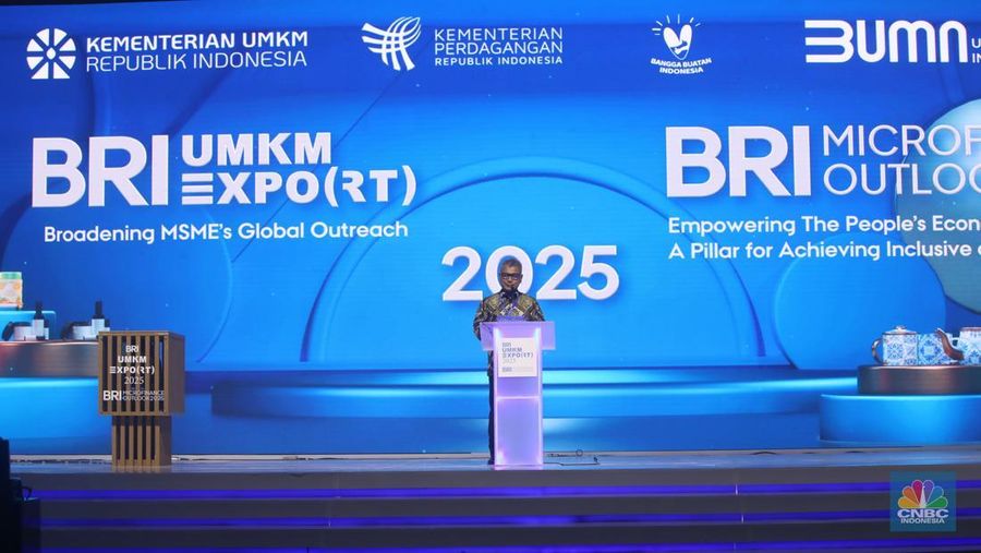 Opening ceremony BRI UMKM EXPO(RT) juga BRI Microfinance Outlook 2025 di dalam Nusantara Hall, ICE BSD, Tangerang, Banten, Kamis (30/1/2025). (CNBC Indonesia/Faisal Rahman)