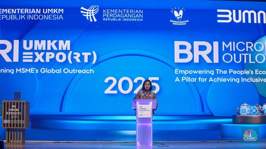 Opening ceremony BRI UMKM EXPO(RT) kemudian BRI Microfinance Outlook 2025 ke Nusantara Hall, ICE BSD, Tangerang, Banten, Kamis (30/1/2025). (CNBC Indonesia/Faisal Rahman)