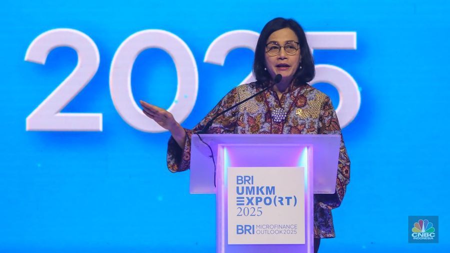 Opening ceremony BRI UMKM EXPO(RT) juga BRI Microfinance Outlook 2025 dalam Nusantara Hall, ICE BSD, Tangerang, Banten, Kamis (30/1/2025). (CNBC Indonesia/Faisal Rahman)