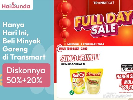 Hanya Hari Ini, Beli Minyak Goreng di Transmart Diskonnya 50%+20%