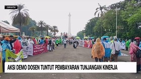 VIDEO: Aksi Demo Dosen Tuntut Pembayaran Tunjangan Kerja