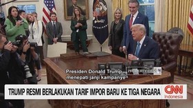 VIDEO: Trump Resmi Berlakukan Tarif Impor Baru ke Tiga Negara