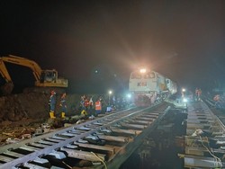 Sempat Putus Karena Banjir, Jalur Kereta Api di Grobogan Pulih 100%