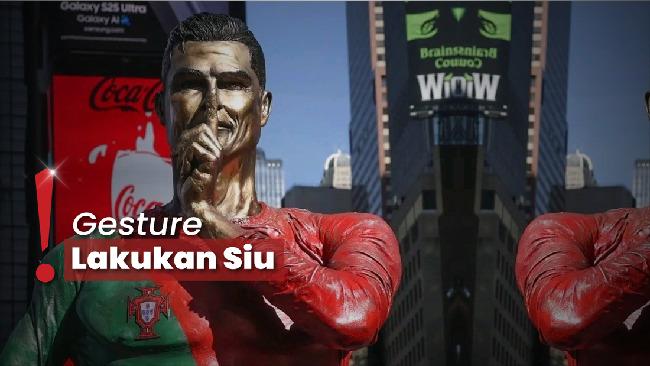 Ultah ke-40 Tahun, Cristiano Ronaldo Dapat Hadiah Patung Diri di New York