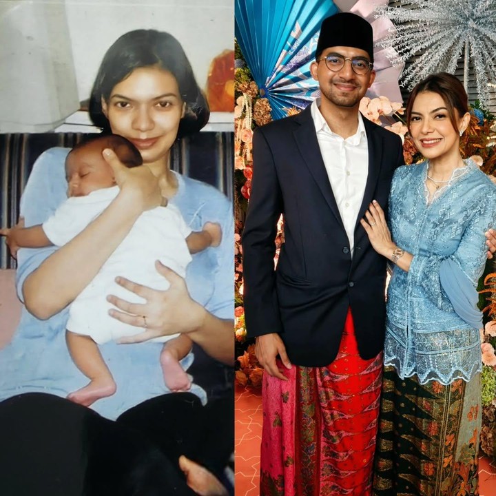 <p>Di hari spesial ini, Najwa Shihab mengunggah foto bersama Izzat saat putranya itu masih bayi dan ketika sudah beranjak dewasa. Perempuan 47 tahun ini tak lupa menuliskan ucapan selamat ulang tahun untuk sang putra. "Happy birthday my @izzatassegaf," tulisnya. (Foto: Instagram @najwashihab/ @izzatassegaf)</p>