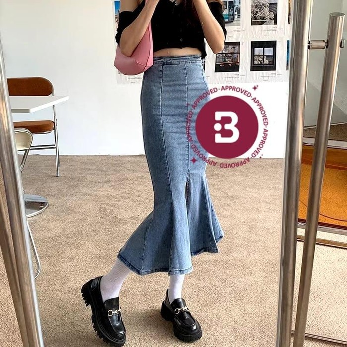 Maxi Skirt Denim Slit