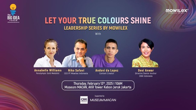 Mowilek bersama Museum MACAN dan CNN Indonesia menghadirkan Let Your True Colours Shine: Leadership Series untuk melihat tantangan sebagai peluang.