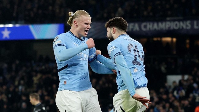 Manchester City unggul 1-0 atas Real Madrid di babak pertama pada leg pertama playoff 16 besar Liga Champions di Stadion Etihad, Rabu (12/2) dini hari WIB.