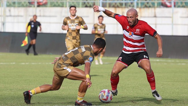 Madura United menang 3-1 atas Dewa United pada matchday ke-23 Liga 1 2024/2025 di Stadion Gelora Bangkalan, Sabtu (15/2).