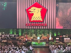 Momen Jokowi Sapa Wapres Gibran di HUT ke-17 Gerindra