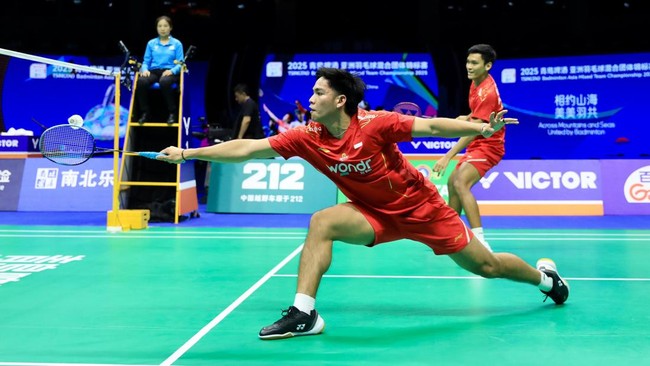 Muhammad Shohibul Fikri/Daniel Marthin lolos babak 16 besar All England 2025 usai kalahkan ganda putra Denmark Kim Astrup/Anders Skaarup Rasmussen.