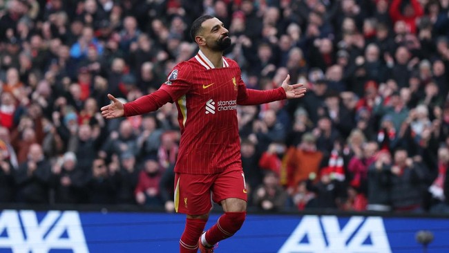 Liverpool menang atas Wolverhampton Wanderers pada pertandingan lanjutan Liga Inggris 2024/2025 di Stadion Anfield, Liverpool, Minggu (16/2) malam WIB.