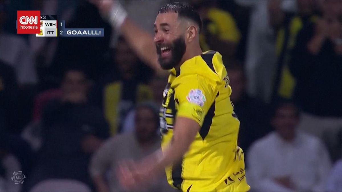 VIDEO: Gol Benzema Bantu Al Ittihad Kukuh di Puncak Liga Arab