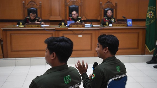 FOTO: Sidang Militer Penembakan Bos Rental Mobil di Tol Tangerang