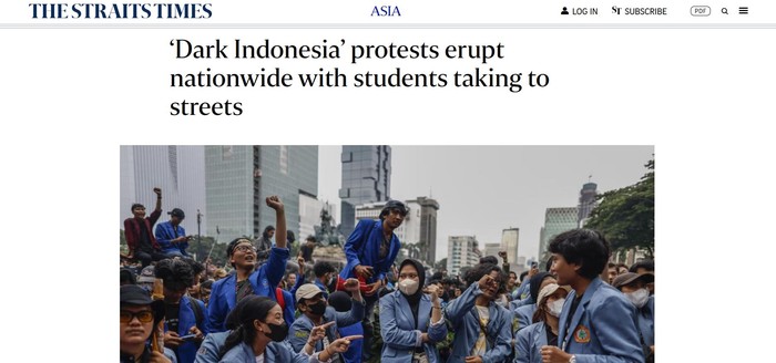 Aksi Demo #IndonesiaGelap Diliput Media Asing