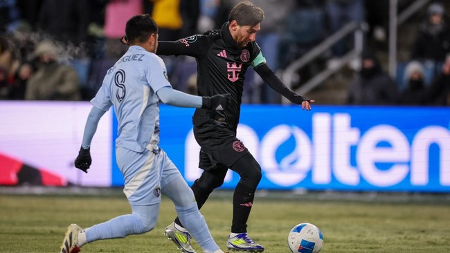 Lionel Messi bawa Inter Miami menang 1-0 atas Sporting Kansas City dalam leg pertama babak pertama Concacaf Champions Cup 2025, Kamis (20/2).