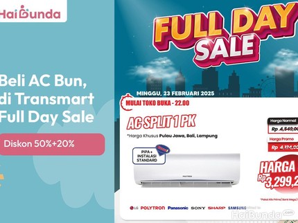 Beli AC Bun, di Transmart Full Day Sale Diskon 50%+20%