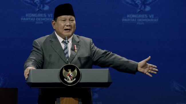 Presiden RI Prabowo Subianto mengucapkan selamat kepada Agus Harimurti Yudhoyono (AHY) yang kembali menjadi Ketua Umum Partai Demokrat 2025-2030.