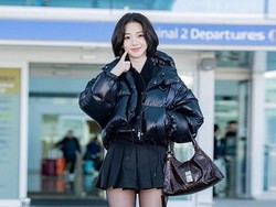 Pesona Karina aespa dengan Rambut Bob Saat Menuju Milan