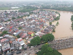 Citra Udara Kota Bekasi yang Lumpuh Dilanda Banjir