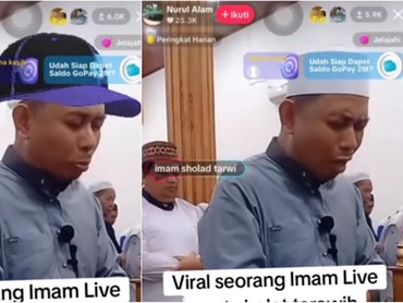 Sosok Ustaz yang Jadi Imam Salat Tarawih Sambil Live Tiktok Tuai Kontroversi