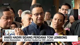 VIDEO: Anies Baswedan Hadiri Sidang Perdana Tom Lembong