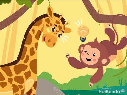 Dongeng Anak: JJ Si Anak Jerapah dan Mopi Si Monyet Pintar