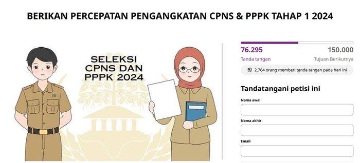 Muncul Petisi Meminta Pemerintah Percepat Pengangkatan CPNS dan PPPK 2024