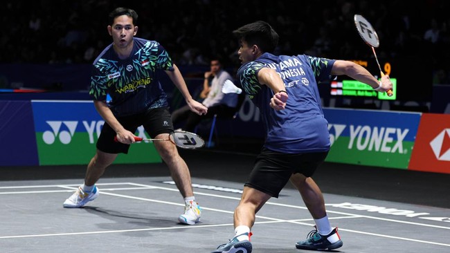 Sabar Karyaman Gutama/M Reza Pahlevi Isfahani melaju ke perempat final All England 2025 usai mengalahkan Huang Di/Liu Yang, Kamis (13/3).