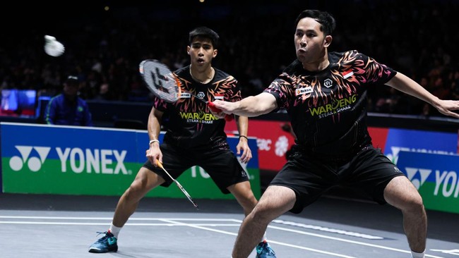 Indonesia memastikan satu wakil di final All England 2025 setelah Leo/Bagas dan Sabar /Reza bertemu di semifinal nomor ganda putra, Sabtu (15/3).