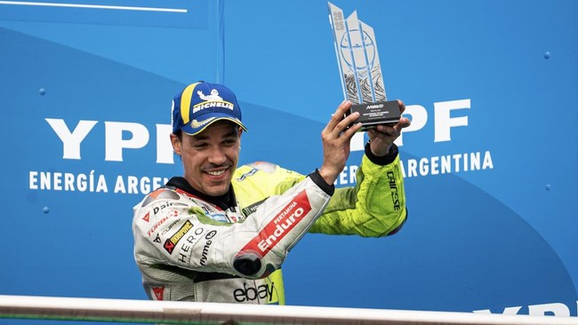 Pembalap Pertamina Enduro VR46 Racing Team, Franco Morbidelli, merasa luar biasa usai berhasil naik podium MotoGP Argentina 2025.