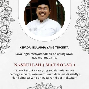 Innalillahi, Mat Solar Meninggal Dunia