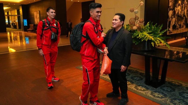 Ketua Umum Erick Thohir memberikan respons terkait daftar 32 pemain Timnas Indonesia pilihan Patrick Kluivert dan tim pada Minggu (16/5).