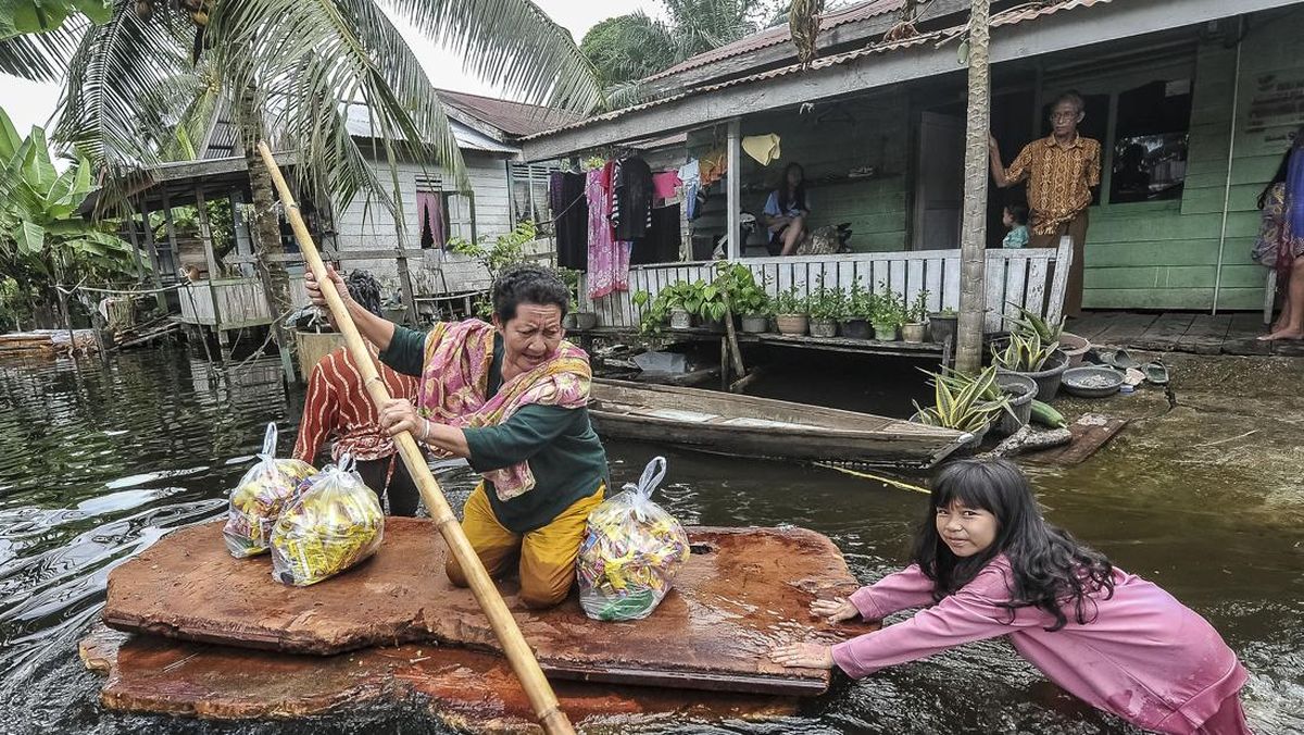 Banjir Dampak Luapan Sungai Batanghari Jambi Meluas