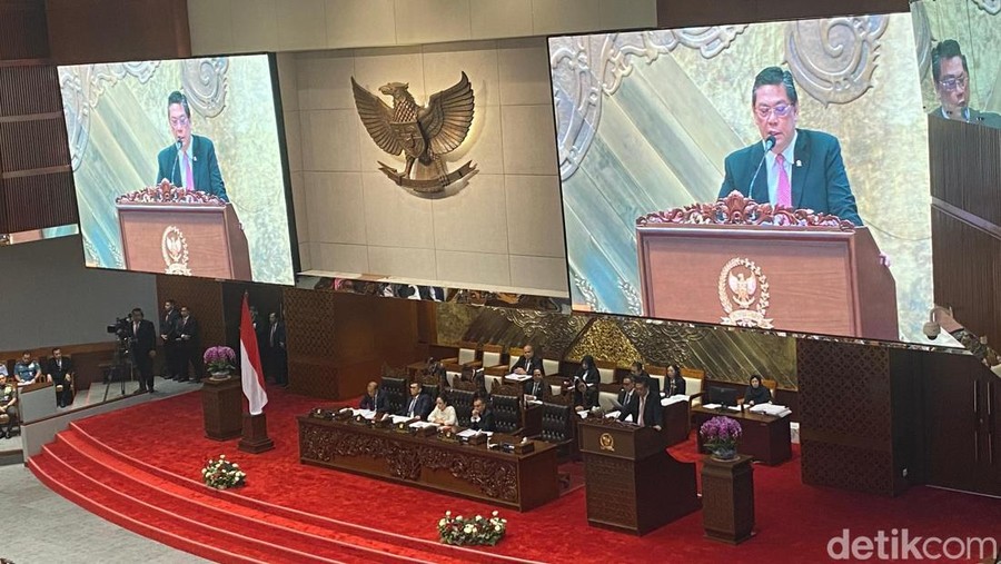 Rapat paripurna pengesahan RUU TNI menjadi undang-undang, Kamis (20/3/2025). (Dwi Rahmawati/detikcom).